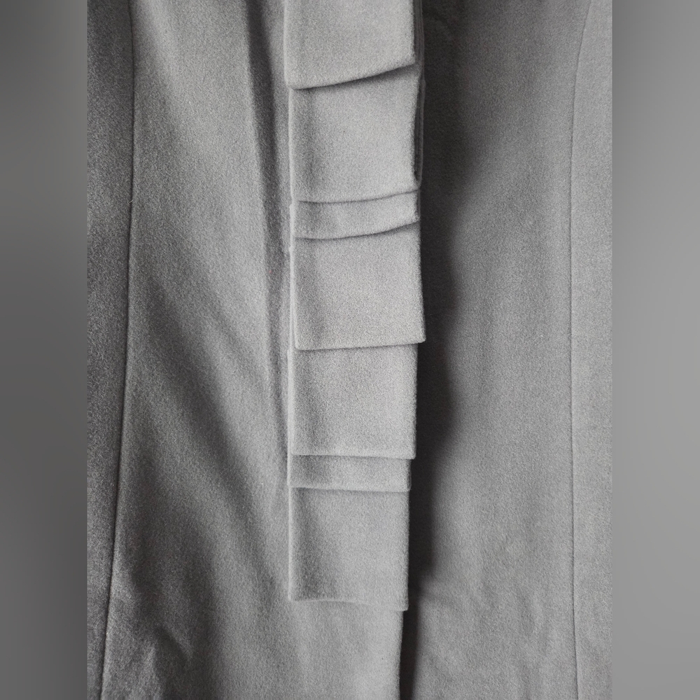 NWOT Garnet Hill Gray Ribbon Candy Ruffle Front Wool Coat Size 18 - Picture 7 of 16